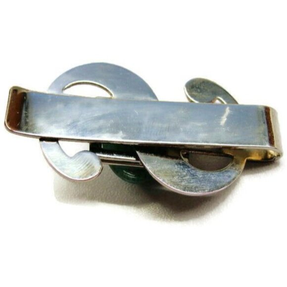 Green Dollar S Money Clip Silver Tone Cash Holder Wallet Credit Card ID - Picture 4 of 9